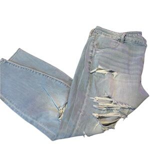 American Eagle Blue Jeggings Distressed Denim